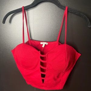 Red crop top w/ padded bra